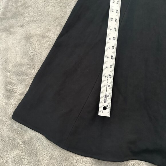 Vince Linen Blend Black Scoop Neck Black Fit and Flare Dress Women's MEDIUM - Picture 3 of 7